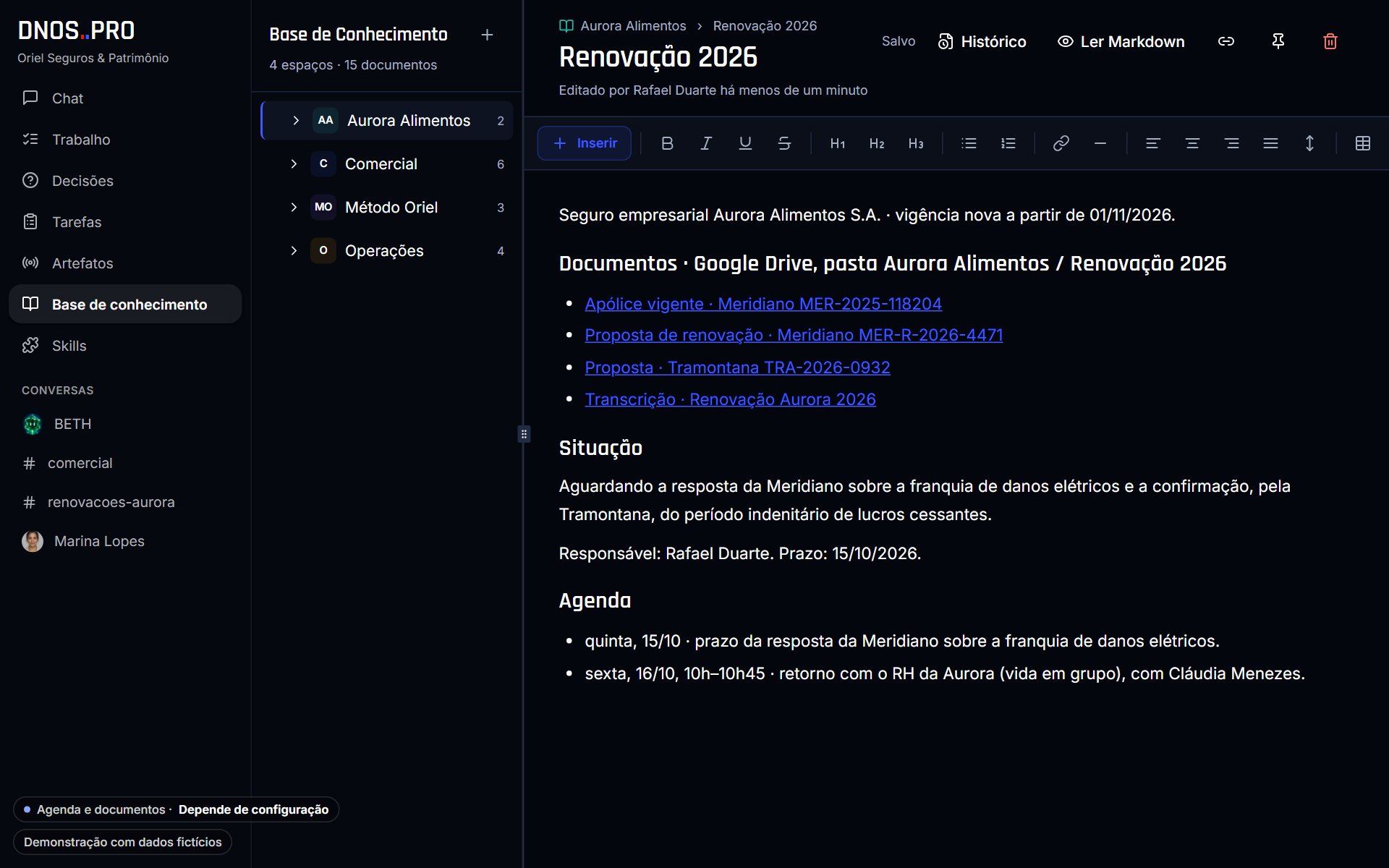 Organizar agenda e documentações
